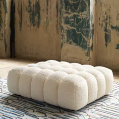 Modern Boucle Ottoman