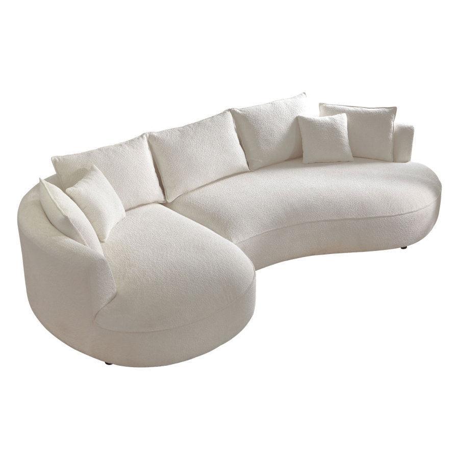 White boucle upholstery
