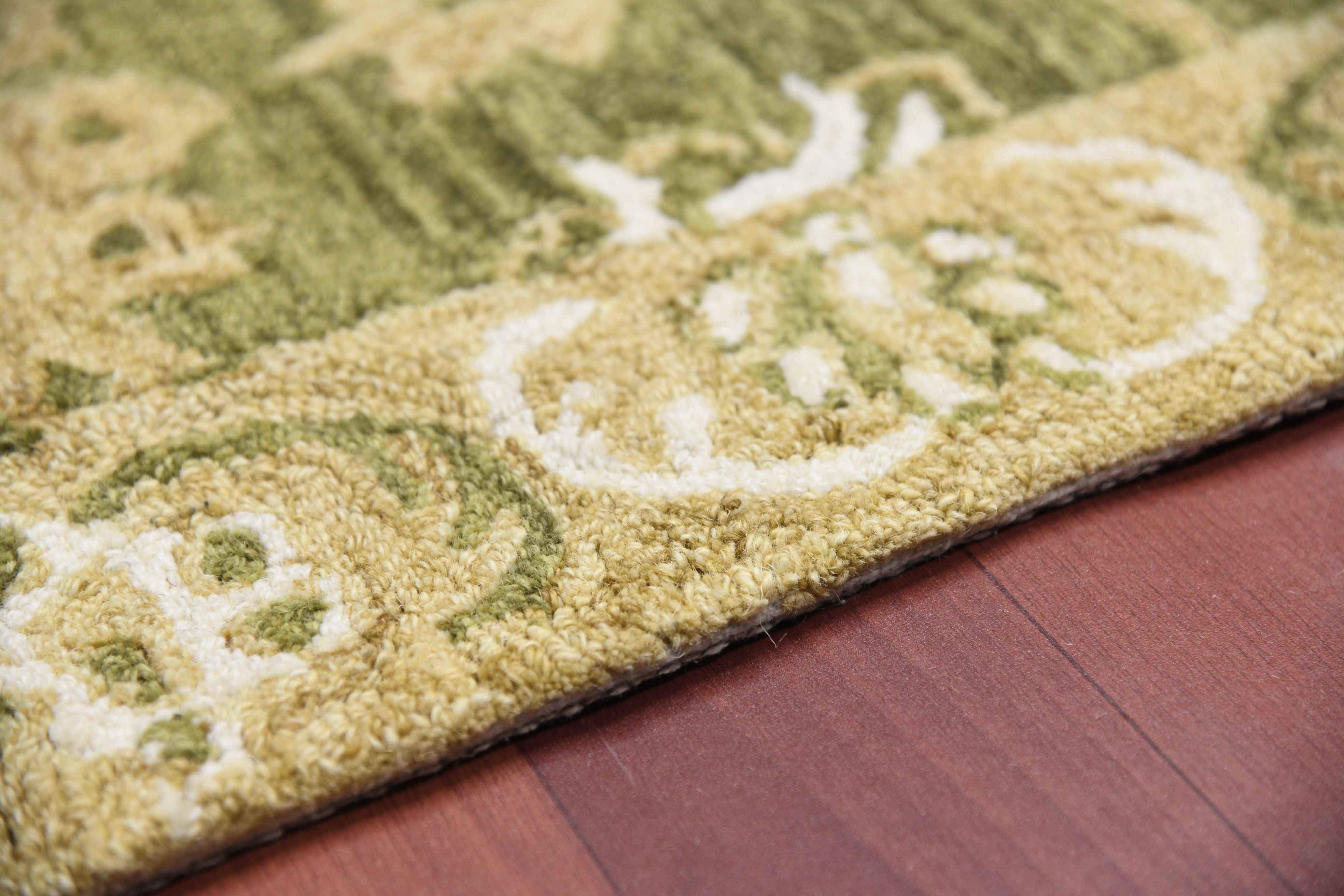 Hand Tufted Romania Olive Green Color Carpet - WoodenTwist