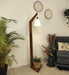 Charles Wooden Floor Lamp with Brown Base and Jute Fabric Lampshade - WoodenTwist