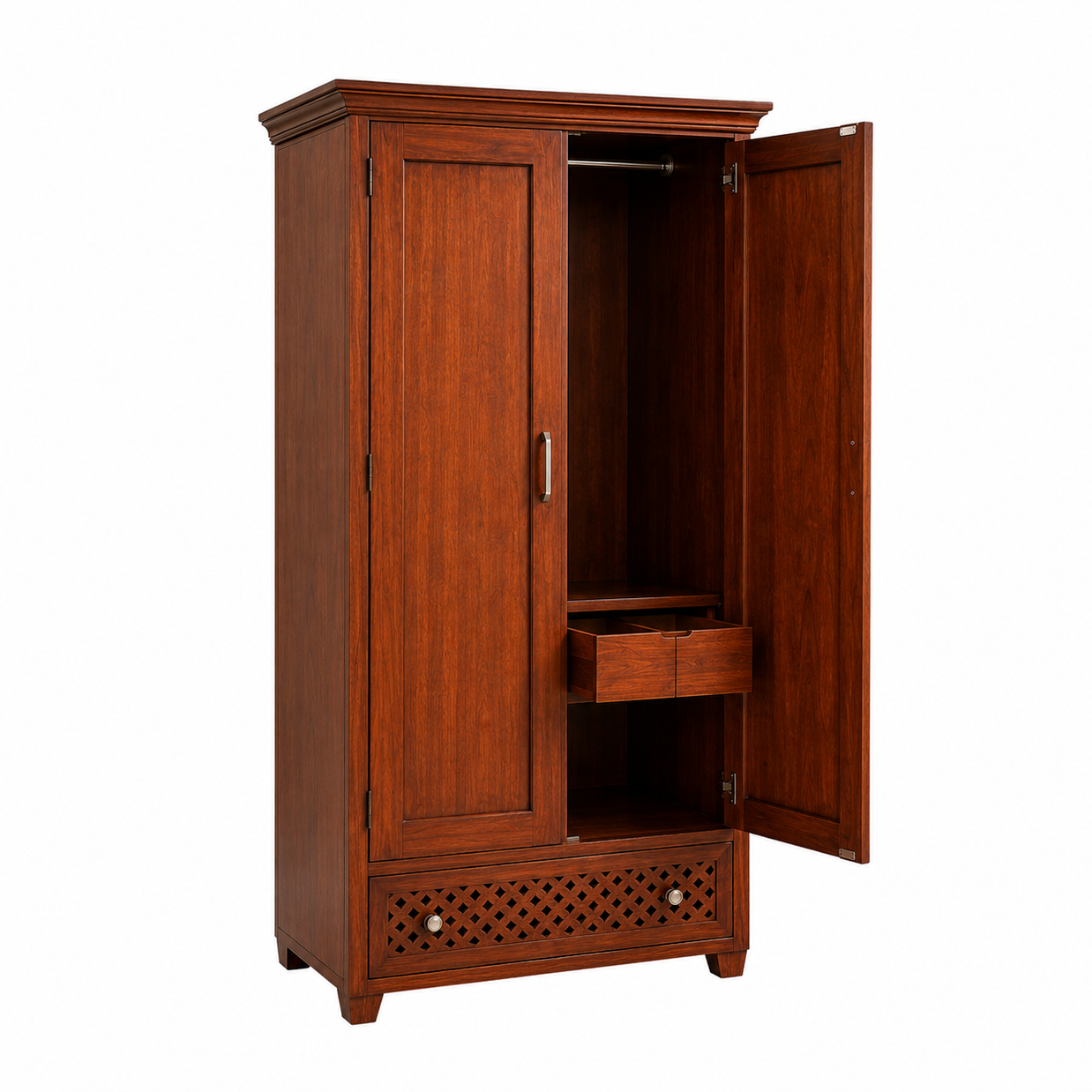 Wooden Twist Madera Solid Teak Wood 2 Door Wardrobe - WoodenTwist