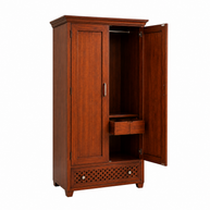 Wooden Twist Madera Solid Teak Wood 2 Door Wardrobe - WoodenTwist