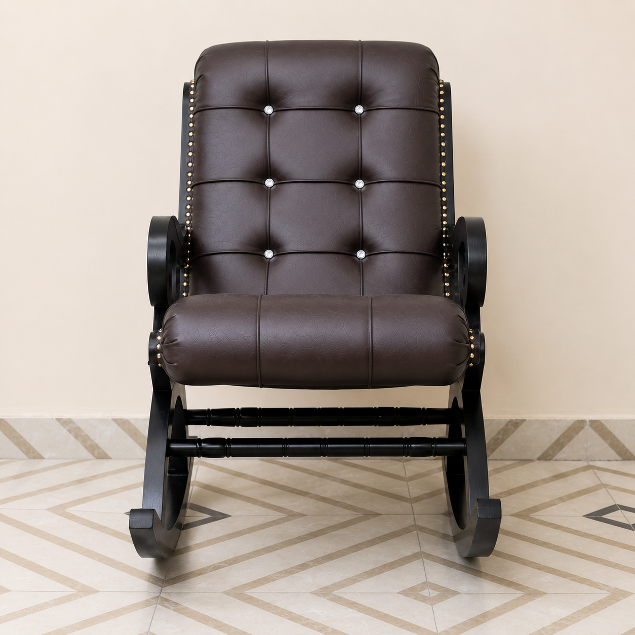 Royal Rocking Chair with Foot Rest ( Walnut )
