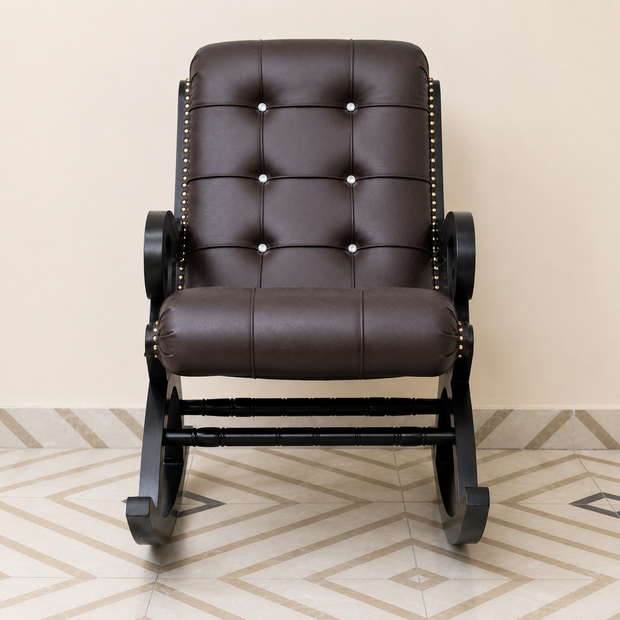 Royal Rocking Chair with Foot Rest ( Walnut )