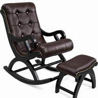 Royal Rocking Chair with Foot Rest ( Walnut )