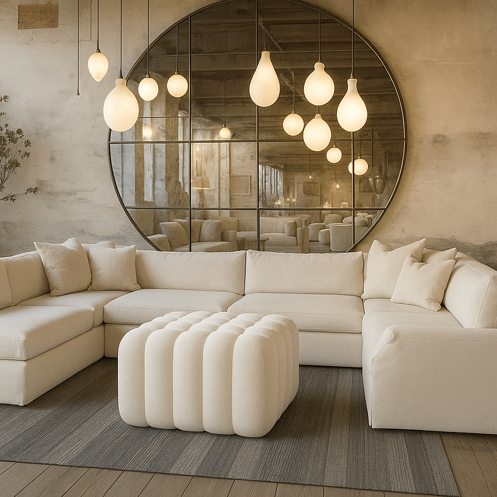 Wooden Twist Laruz Modern Tufted Design Footrest Pouf & Ottoman Bench In Soft Fabric