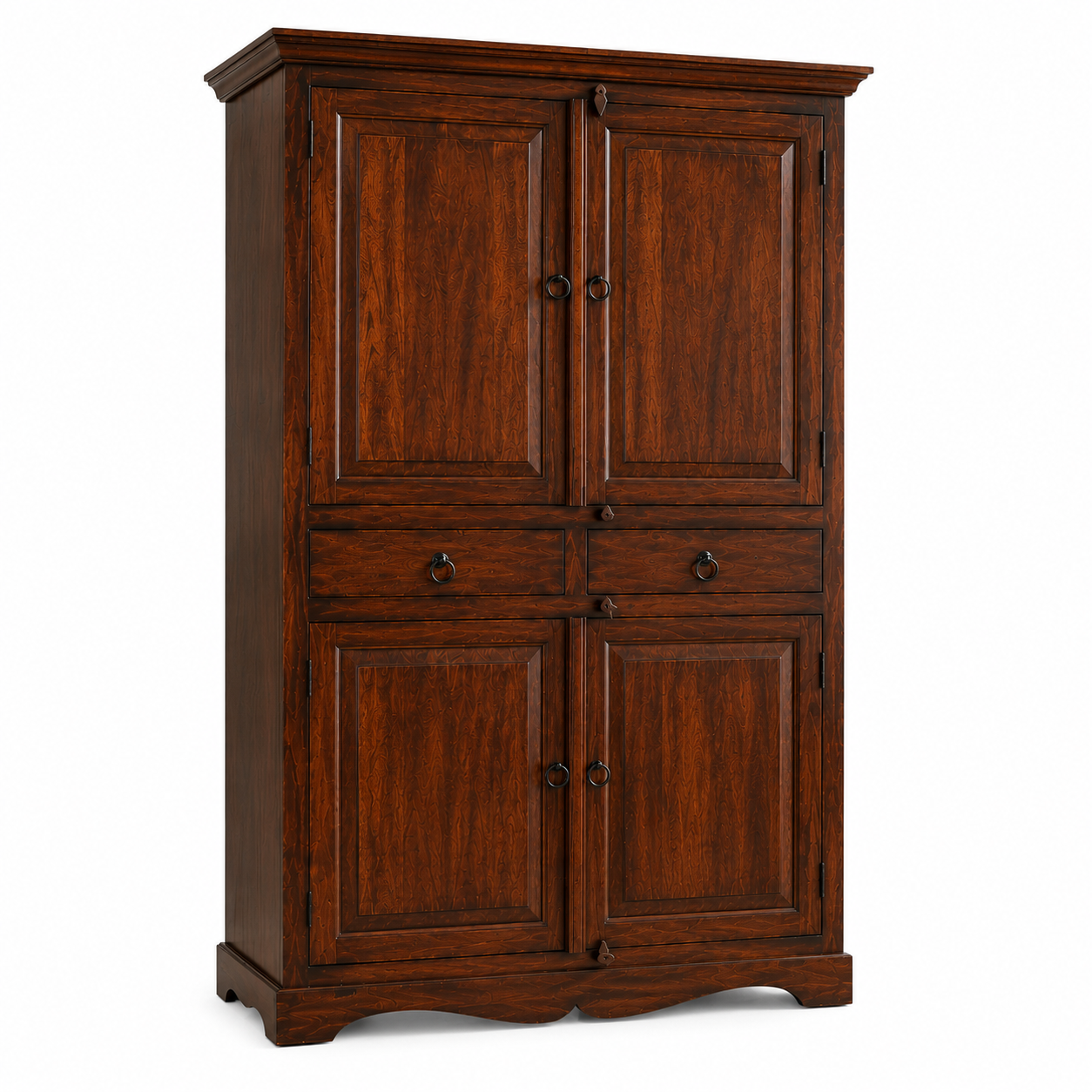 Selten Solid Teak Wood 4 Door Wardrobe - WoodenTwist
