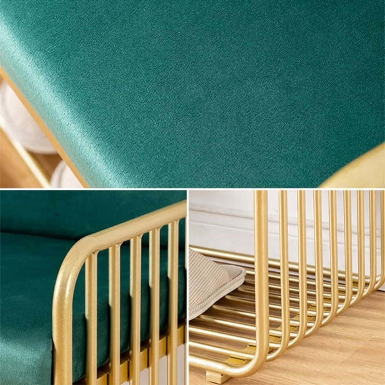 Chic Gold Metal Frame Bench
