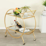 Chic gold metal bar trolley