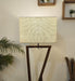 Chloe Wooden Floor Lamp with Brown Base and Jute Fabric Lampshade - WoodenTwist