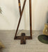 Chloe Wooden Floor Lamp with Brown Base and Jute Fabric Lampshade - WoodenTwist