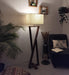 Chloe Wooden Floor Lamp with Brown Base and Jute Fabric Lampshade - WoodenTwist