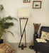 Chloe Wooden Floor Lamp with Brown Base and Jute Fabric Lampshade - WoodenTwist