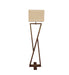 Chloe Wooden Floor Lamp with Brown Base and Jute Fabric Lampshade - WoodenTwist