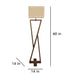 Chloe Wooden Floor Lamp with Brown Base and Jute Fabric Lampshade - WoodenTwist