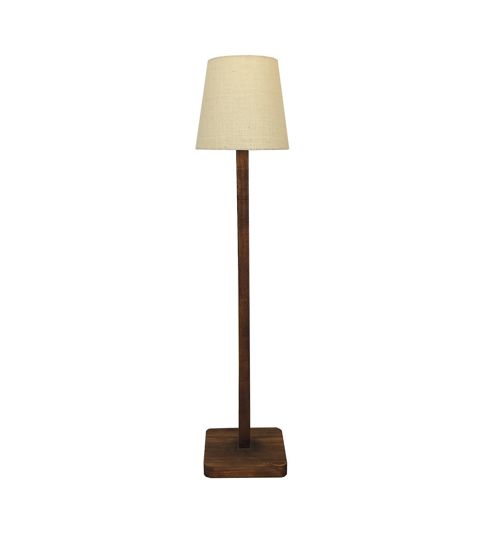 Claire Metal Floor Lamp with Beige Fabric Lampshade - WoodenTwist