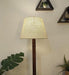 Claude Wooden Floor Lamp with Brown Base and Jute Fabric Lampshade - WoodenTwist