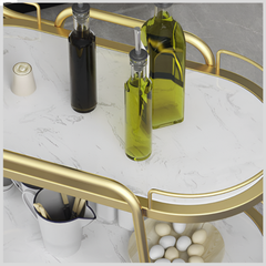 Close-up of luxury golden bar cart
