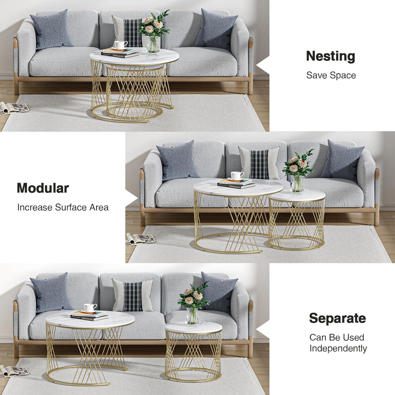 Buy Wooden Twist Smudge Round Coffee Table Online at woodentwist