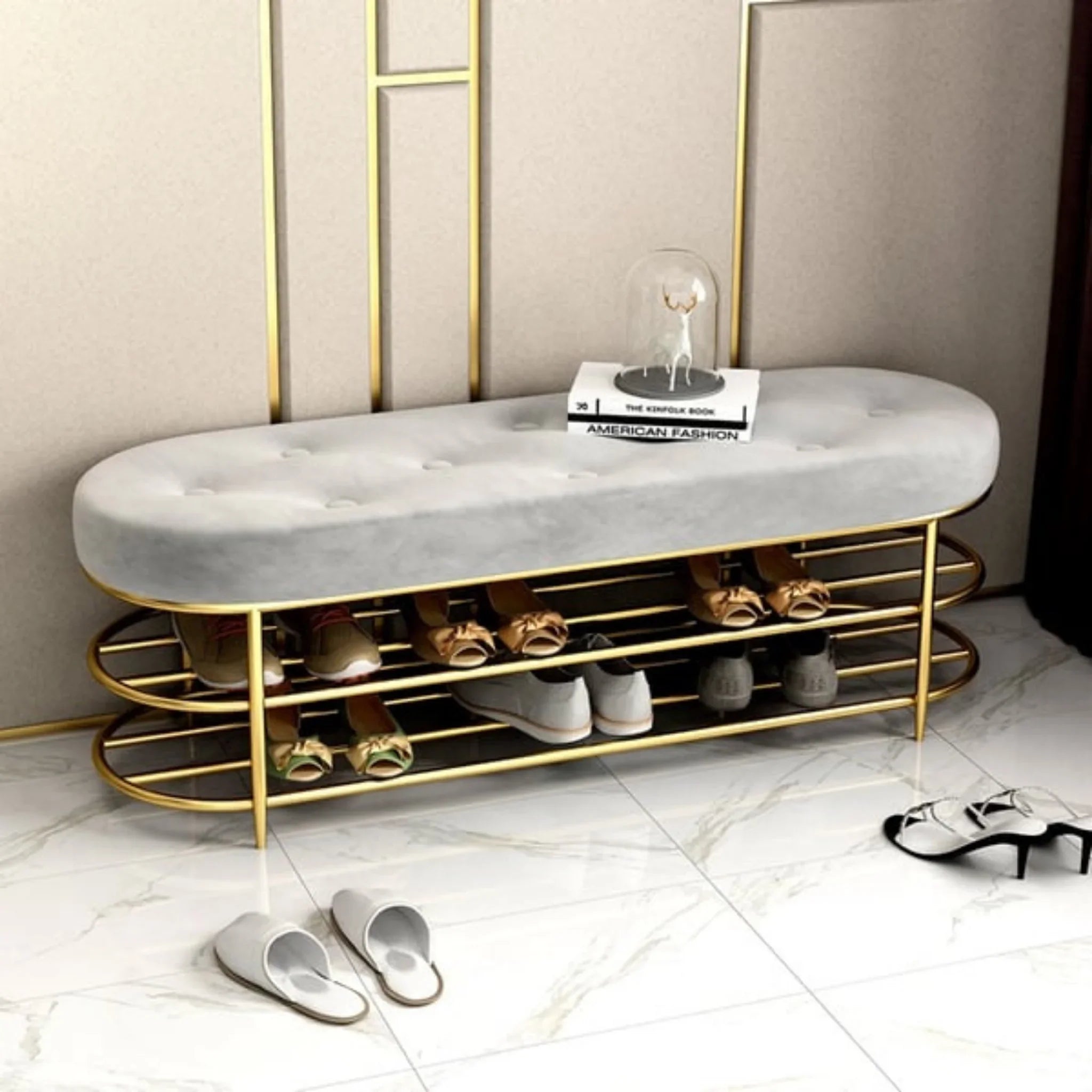 Contemporary shoe storage bench