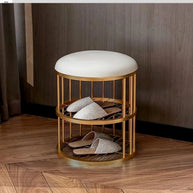Contemporary two-tier gold rack
