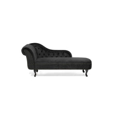 Wooden Twist Alfiler Tufted Modernize Solid Wood Couch Chaise Lounge ( Black ) - WoodenTwist