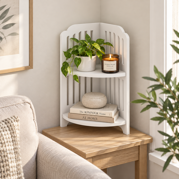 Elegante Designer Corner Wooden Shelf