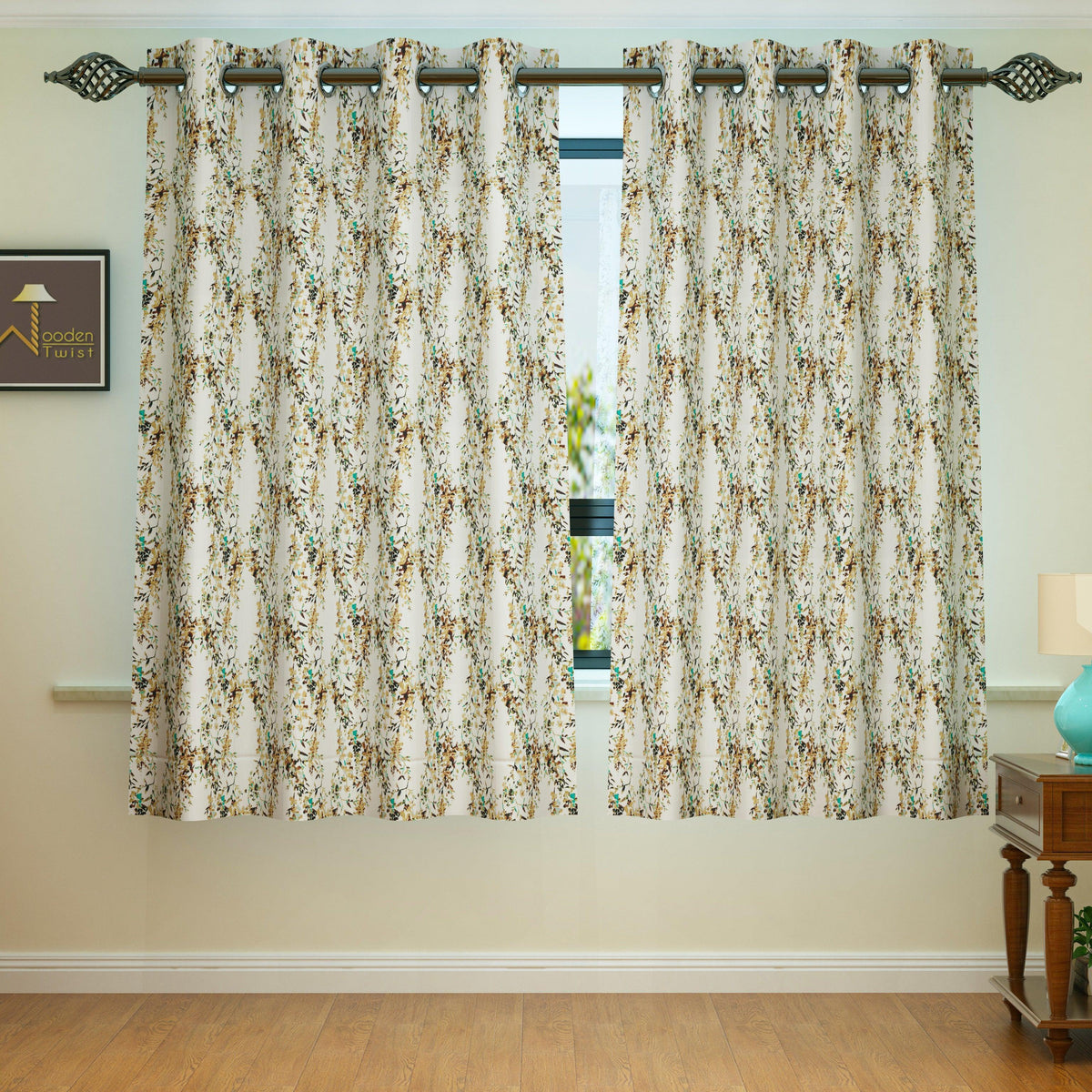 Mustard window curtain for soft, private light