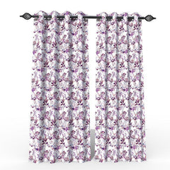 Fabrahome Light Filtering 10 Ft Rectangular Holland Fabric Curtain ( Purple ) - WoodenTwist