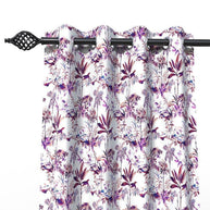 Fabrahome Light Filtering 10 Ft Rectangular Holland Fabric Curtain ( Purple ) - WoodenTwist