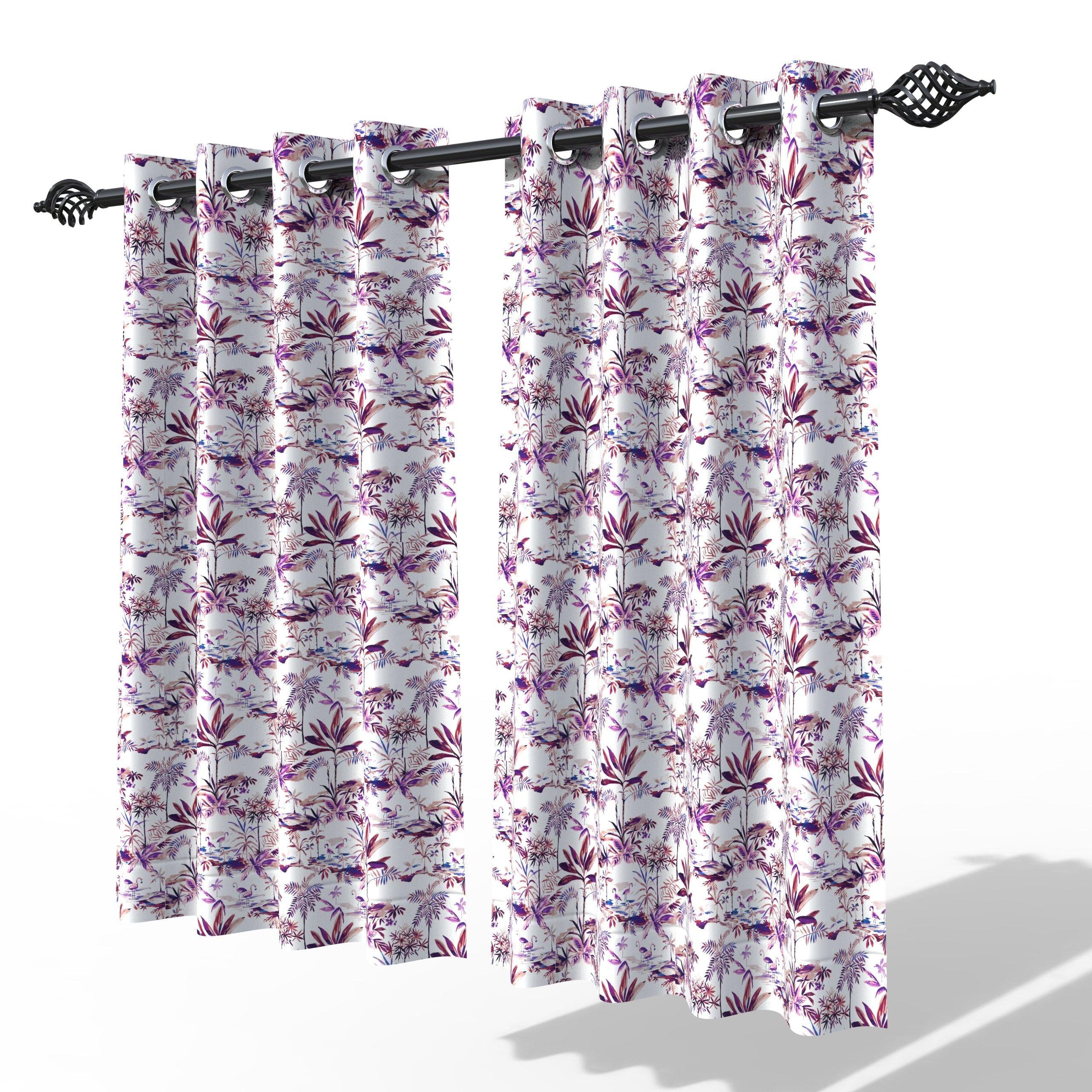 Fabrahome Light Filtering 4.5 Ft Holland Fabric Window Curtain ( Purple ) - WoodenTwist