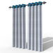 Fabrahome Light Filtering 10 Ft Rectangular Jute Fabric Curtain ( Grey & Blue ) - WoodenTwist