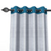 Fabrahome Light Filtering 10 Ft Rectangular Jute Fabric Curtain ( Grey & Blue ) - WoodenTwist