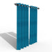 Fabrahome Light Filtering 7 Ft Rectangular Jute Fabric Curtain ( Blue ) - WoodenTwist