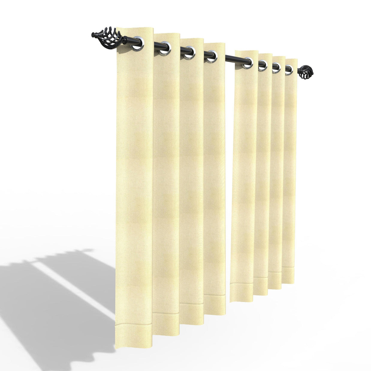 Fabrahome Light Filtering 4.5 Ft Jute Fabric Window Curtain ( Beige ) - WoodenTwist
