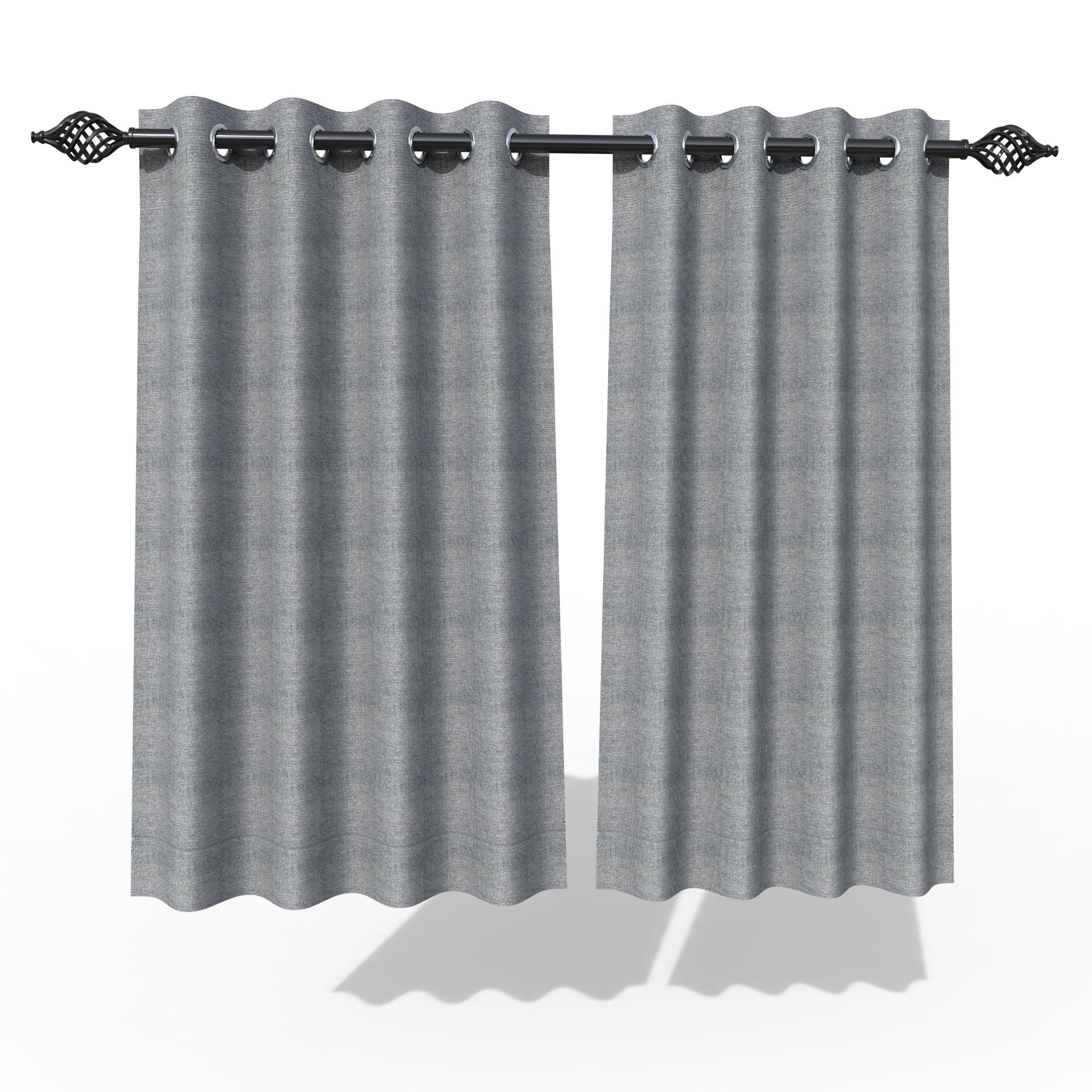 Fabrahome Light Filtering 4.5 Ft Jute Fabric Window Curtain ( Dark Grey ) - WoodenTwist