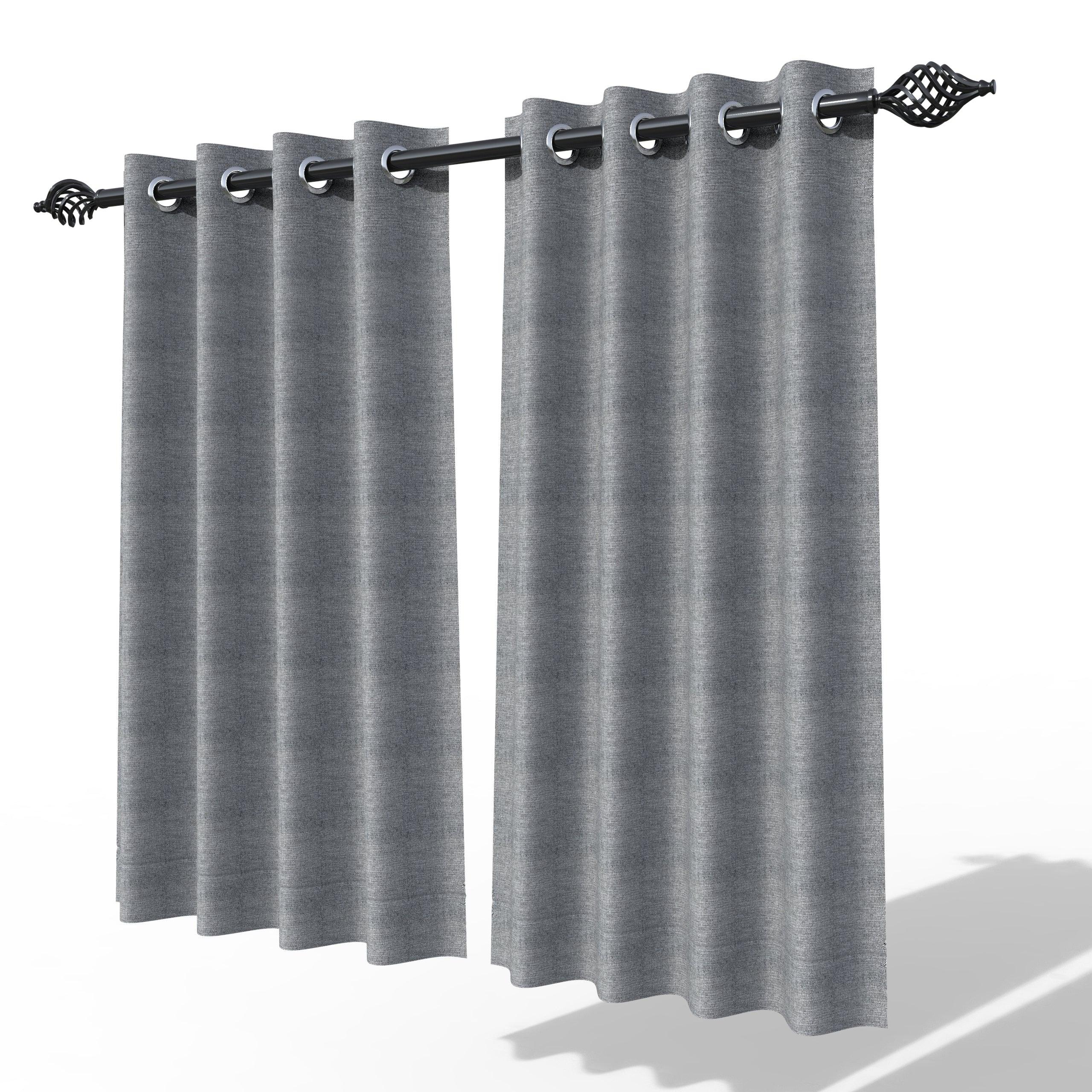 Fabrahome Light Filtering 4.5 Ft Jute Fabric Window Curtain ( Dark Grey ) - WoodenTwist