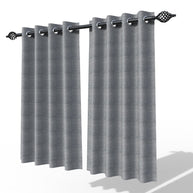 Fabrahome Light Filtering 4.5 Ft Jute Fabric Window Curtain ( Dark Grey ) - WoodenTwist