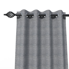 Fabrahome Light Filtering 4.5 Ft Jute Fabric Window Curtain ( Dark Grey ) - WoodenTwist