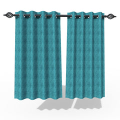 Fabrahome Light Filtering 4.5 Ft Suede Fabric Window Curtain ( Green ) - WoodenTwist