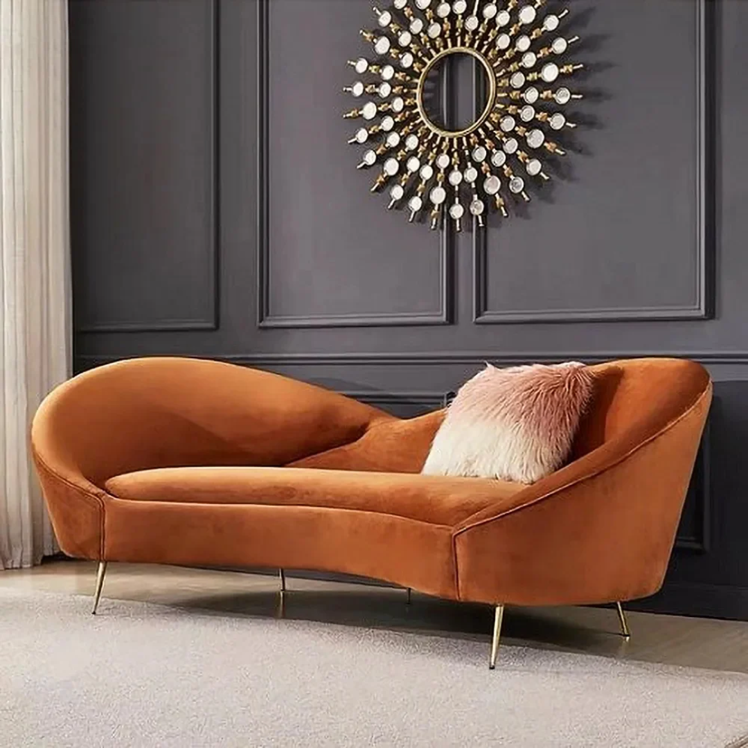 Curved 3-Seater Chaise Lounge Sofa