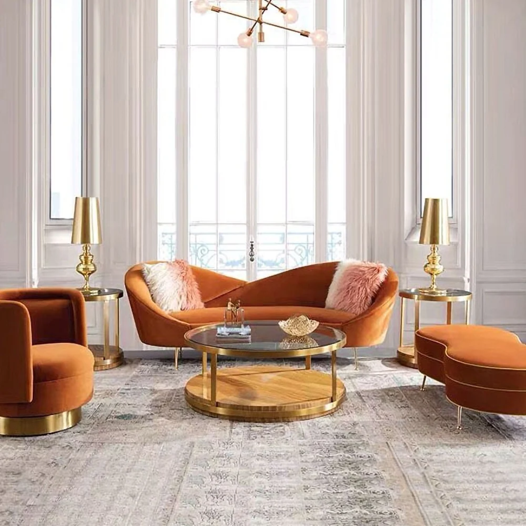 Curved 3-Seater Chaise Lounge Sofa