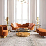 Curved 3-Seater Chaise Lounge Sofa