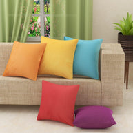 Wooden Twist Fabrahome Soft Velvet Fabric Plain Cushion Cover Pack of 2 ( Assorted ) - WoodenTwist