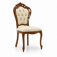 Wooden Twist Muzryo Hand Carved Teak Wood Dining Chair (Brown) - White Background