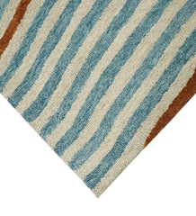 Hand Tufted Canyan Sky Blue Color Carpet - WoodenTwist