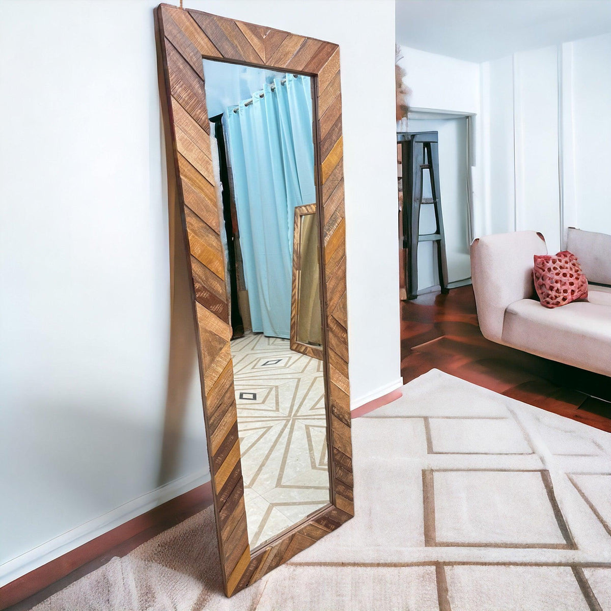 Hand-carved mango wood frame