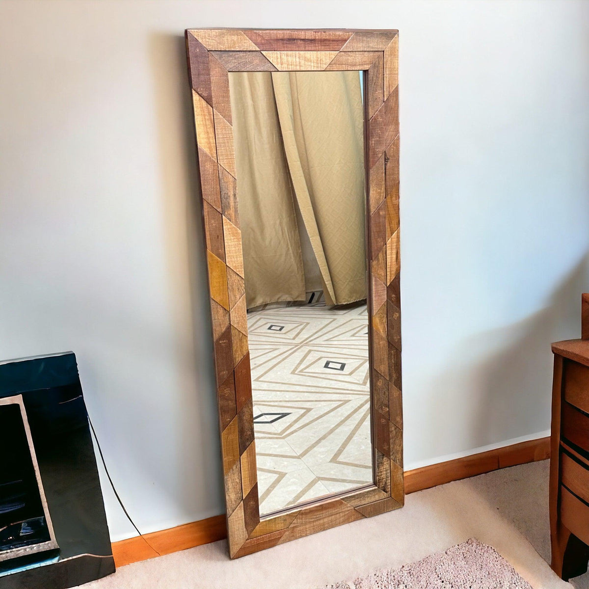 Hand-carved mango wood frame