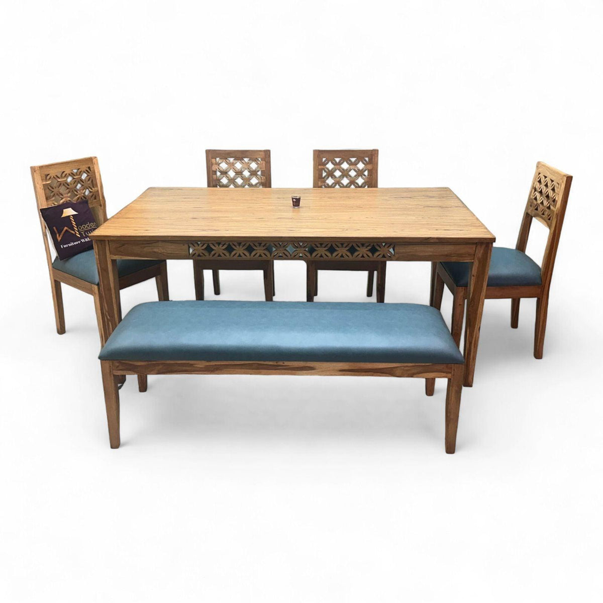Renton Teak Wood 6 Seater Dining Set
