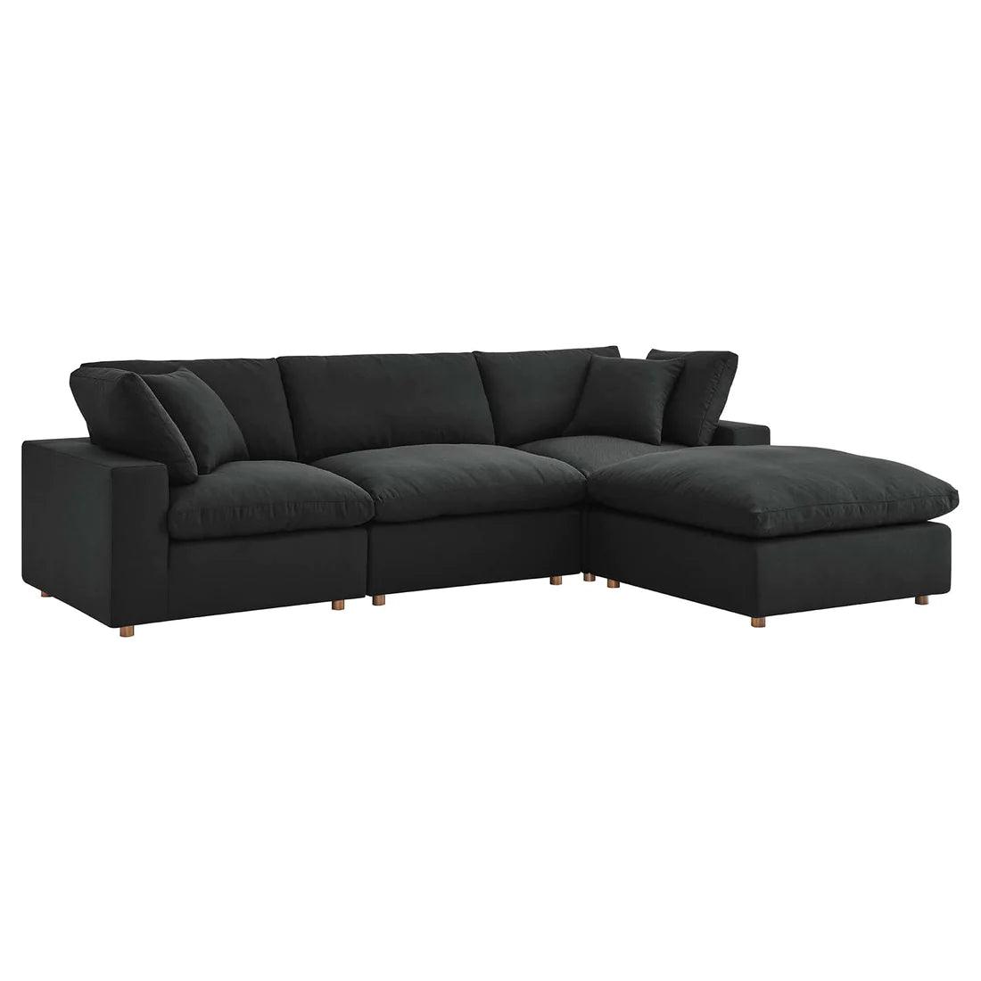 Wooden Twist Modernize Relleno L-Shape 4 Piece Sectional Sofa Set - WoodenTwist